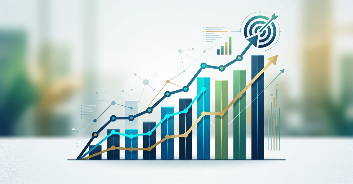 Gráfico de crescimento de resultados com LinkedIn Ads para empresas B2B