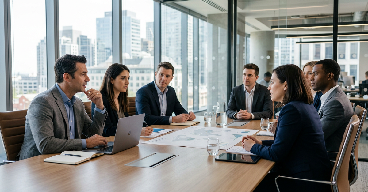Reunião de consultoria comercial B2B