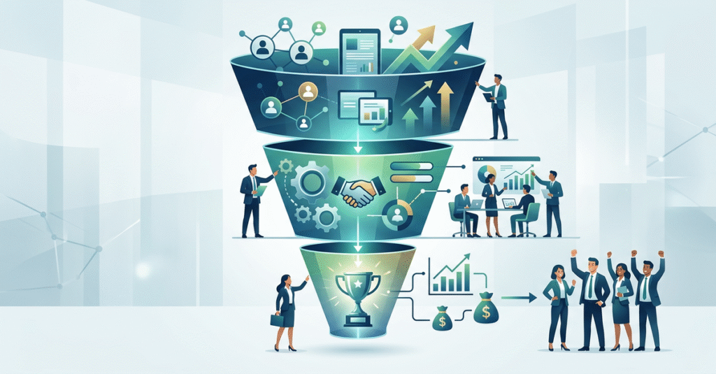 Funil de vendas B2B estruturado para empresas