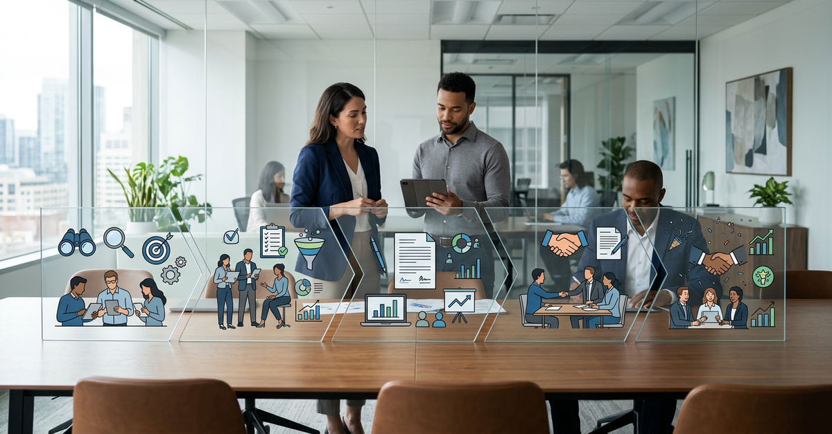 Estruturação de processo comercial B2B com etapas definidas