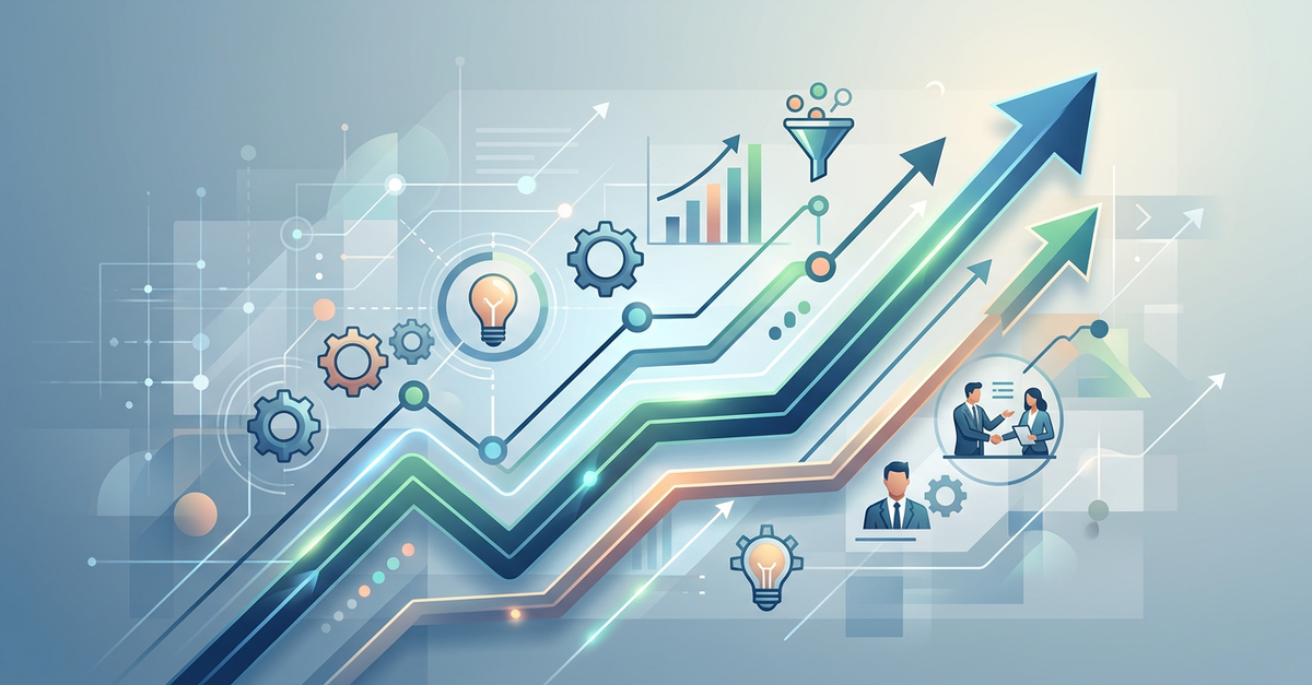 Gráfico mostrando crescimento sustentável com relação LTV/CAC otimizada em B2B