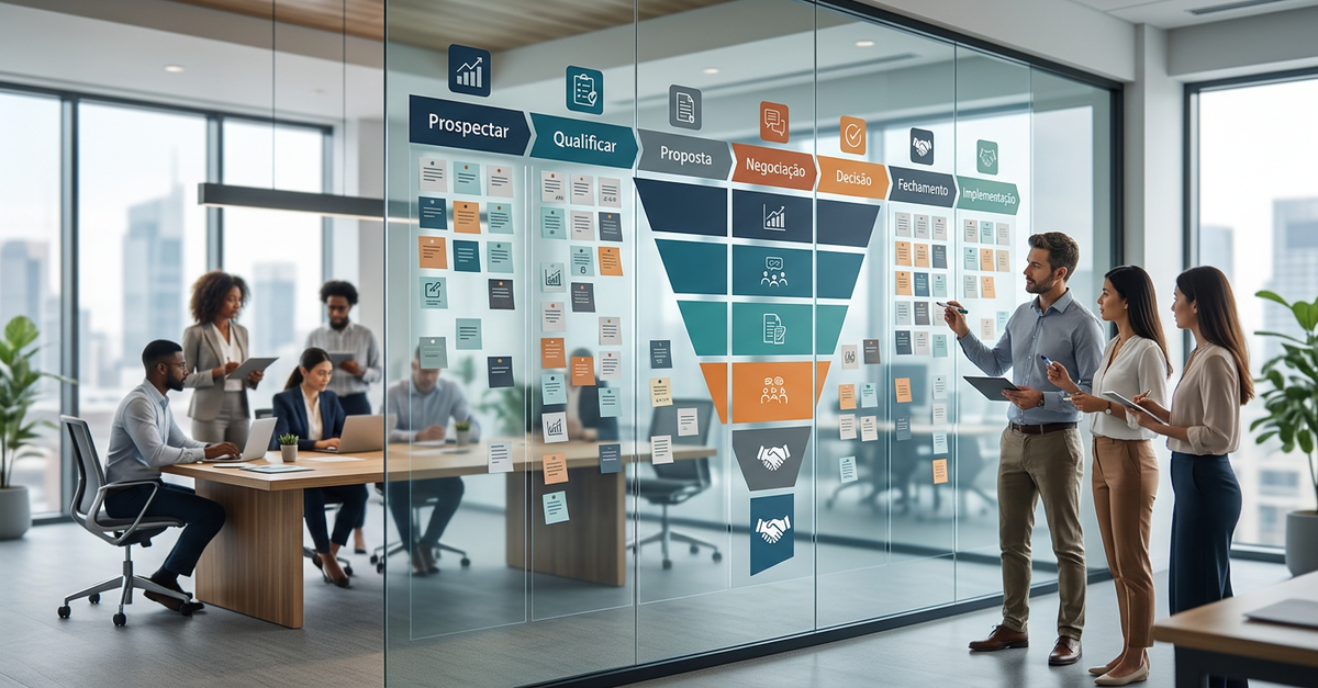 Pipeline de vendas B2B estruturado com processos previsíveis