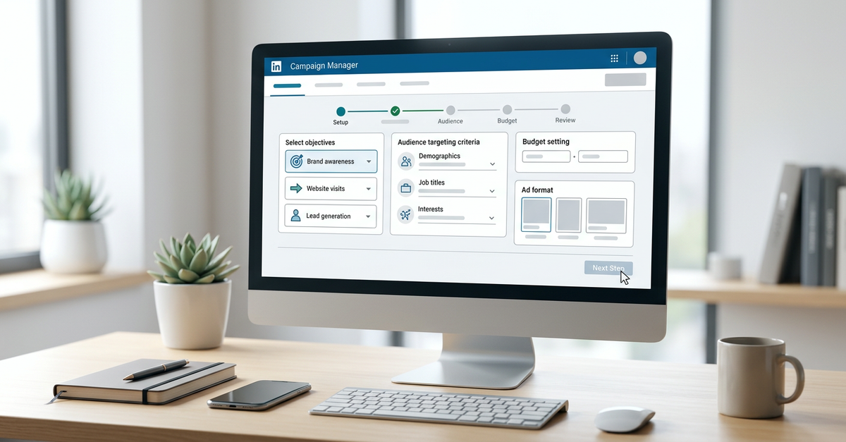 Como criar campanha LinkedIn Ads - dashboard inicial