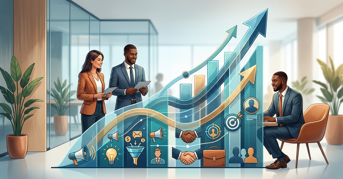 Gráfico de crescimento com implementação de SLA entre marketing e vendas