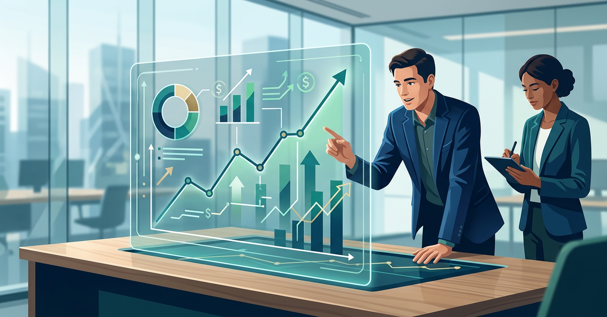 Visualização de dados e gráficos para análise de ROI marketing B2B