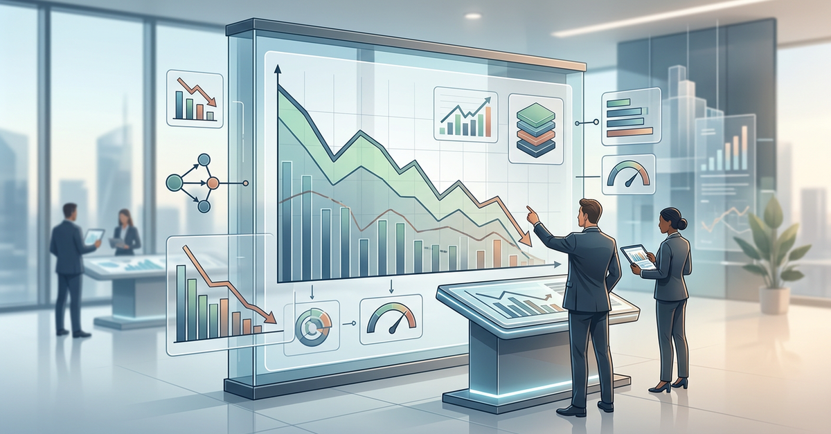 Gráfico mostrando queda nas vendas B2B em 2026