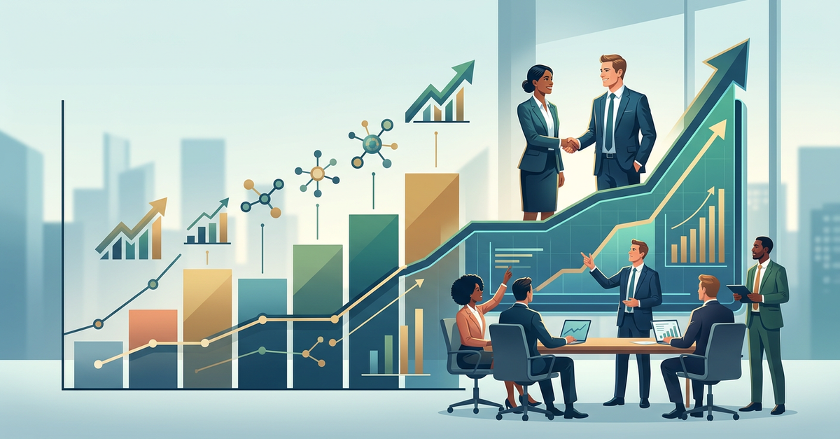 Gráfico de crescimento de vendas B2B após consultoria