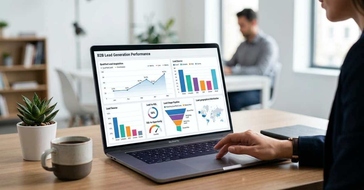 Dashboard de métricas para geração de leads B2B