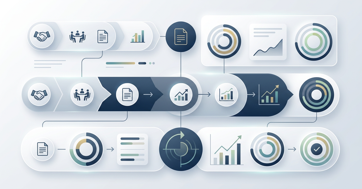 Dashboard de métricas do ciclo de vendas B2B