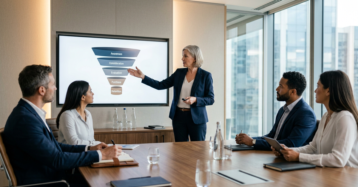 Apresentação comercial B2B personalizada para tomadores de decisão