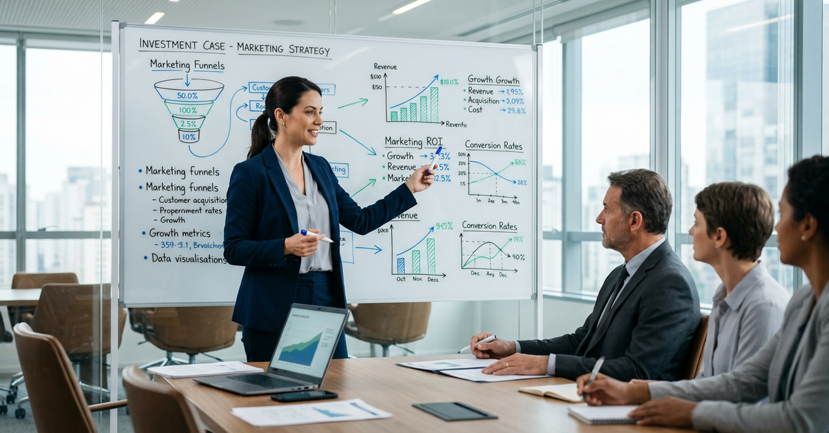 Convencer empresa tradicional marketing com apresentação estratégica