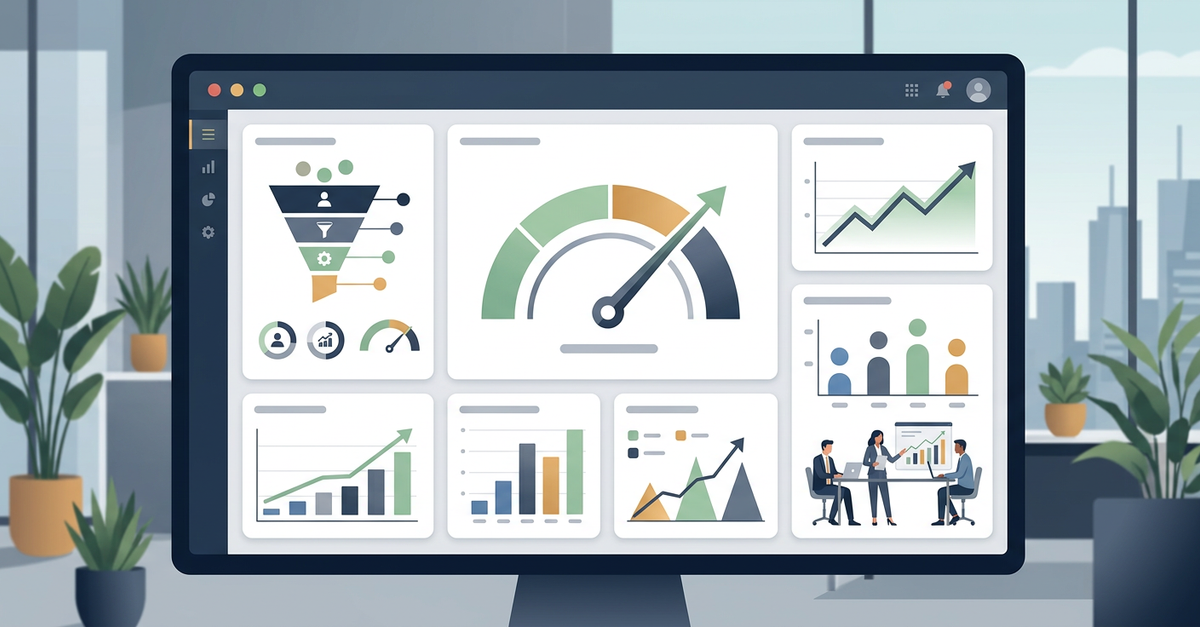 Dashboard de métricas B2B incluindo ticket médio ideal