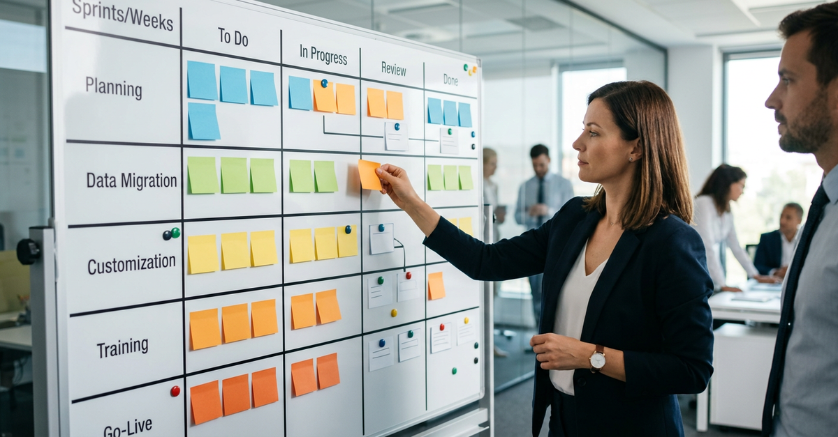 Gestão de projeto de implementação CRM com metodologia ágil