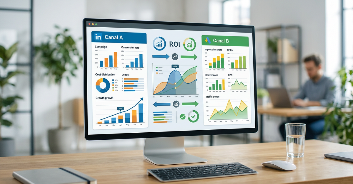 Análise de ROI entre LinkedIn Ads e Google Ads para empresas B2B