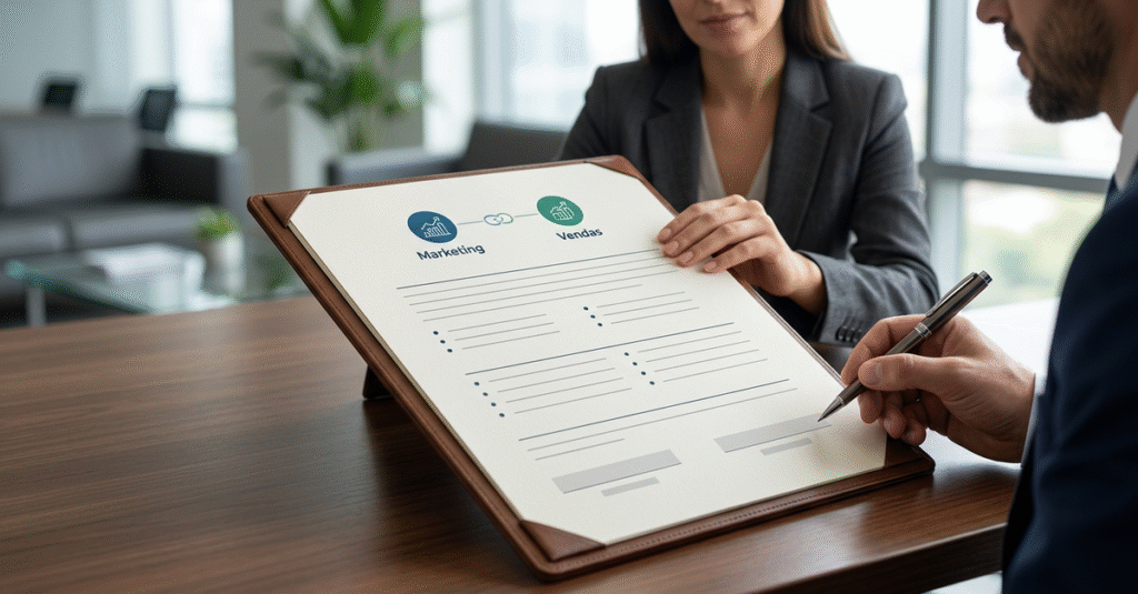 Acordo SLA entre marketing e vendas para alinhamento estratégico