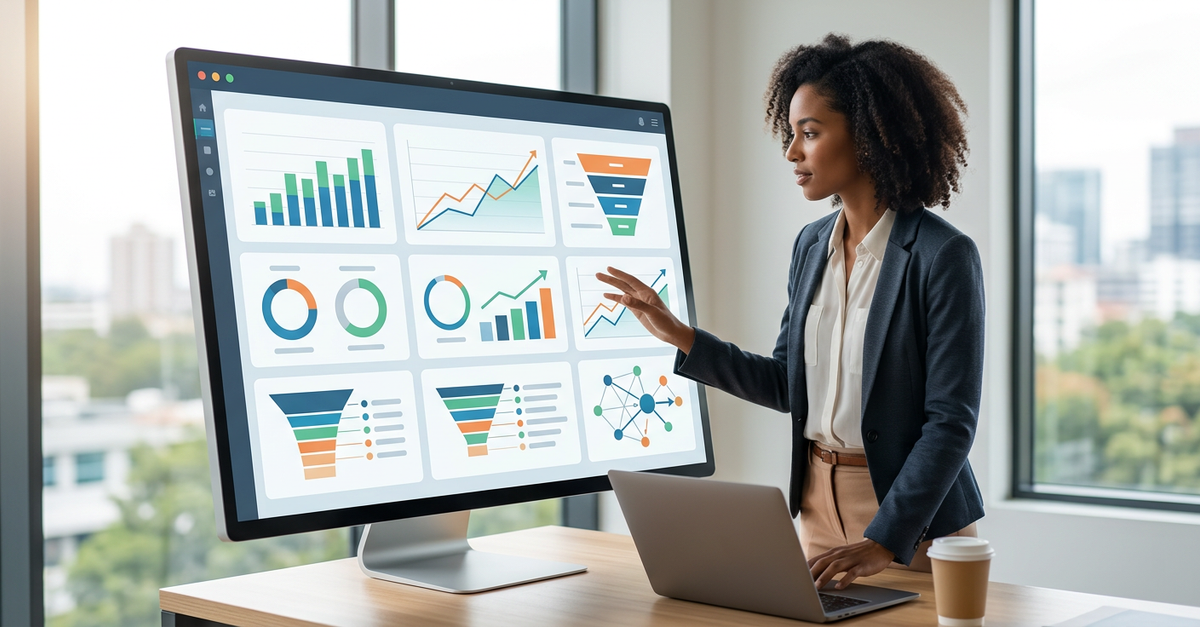 Dashboard de análise de conversão de leads com métricas essenciais