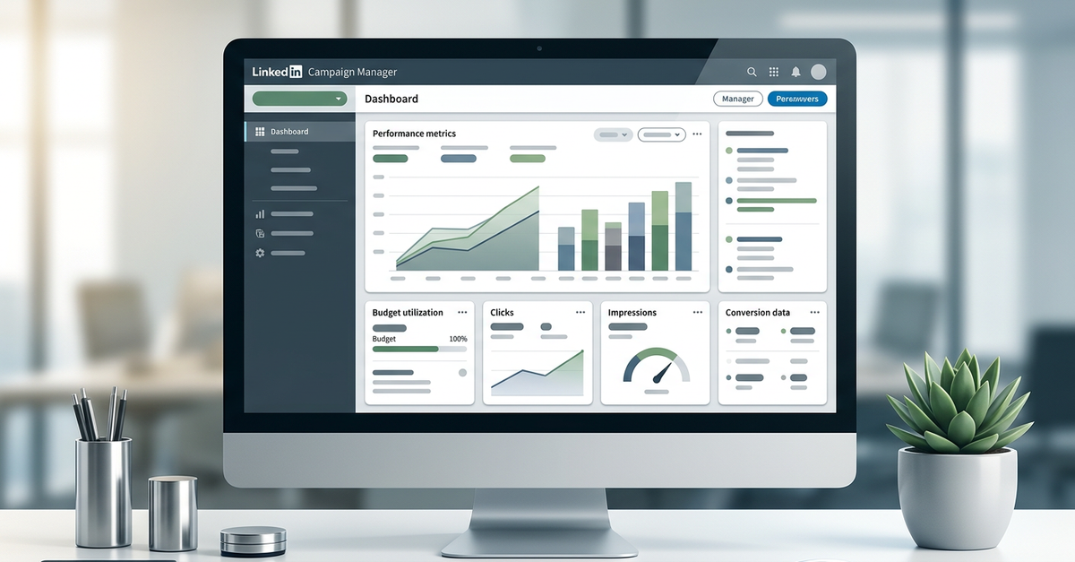 Dashboard de LinkedIn Ads mostrando custos de campanha