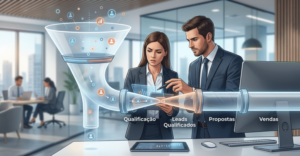 Pipeline de vendas B2B com falta de leads qualificados