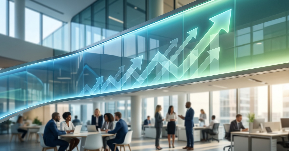 Gráfico de crescimento de vendas B2B e projeções futuras