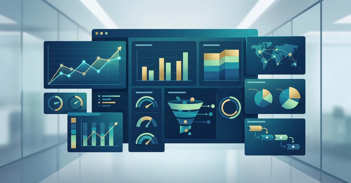 Dashboard de métricas de vendas B2B previsíveis