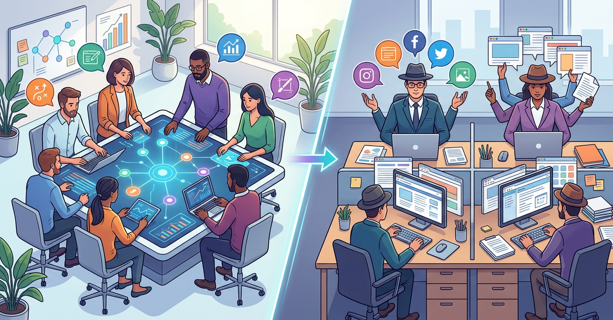 Especialização em marketing B2B com agência vs equipe interna