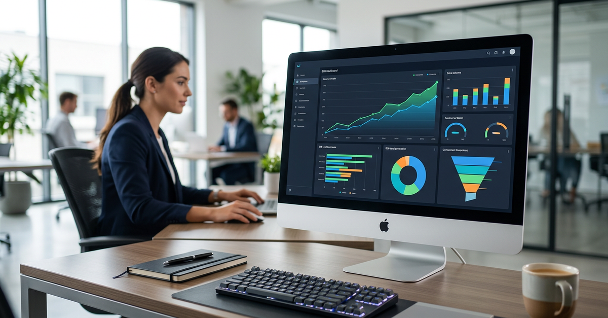 Análise de dados e métricas de leads qualificados B2B