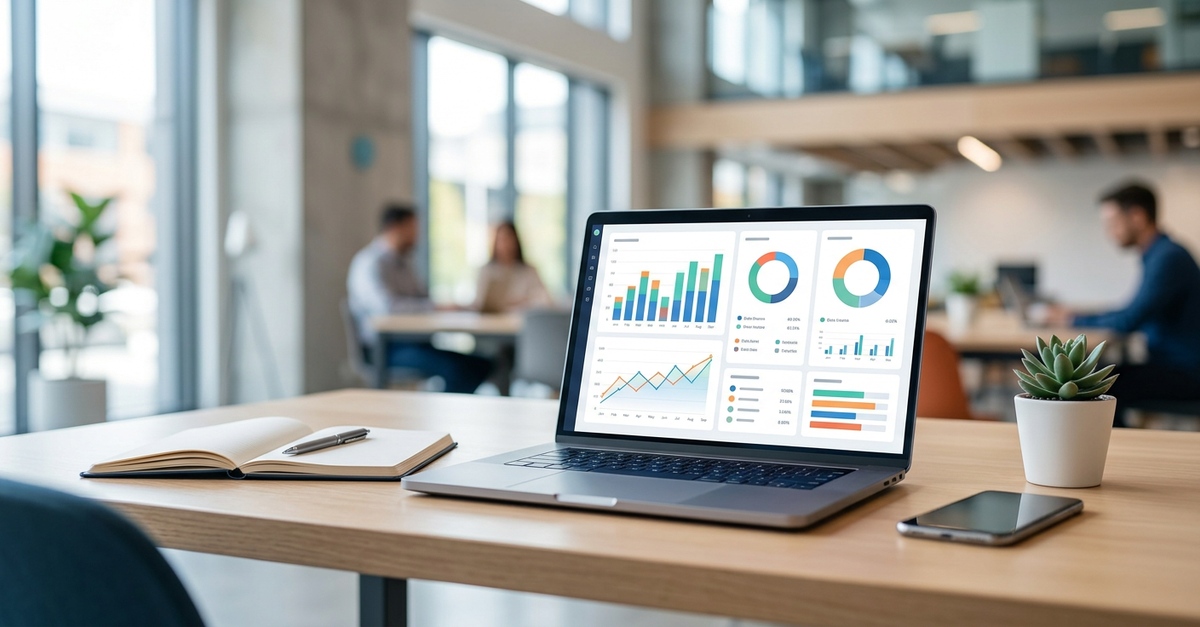 Dashboard de vendas B2B com métricas de performance e ROI