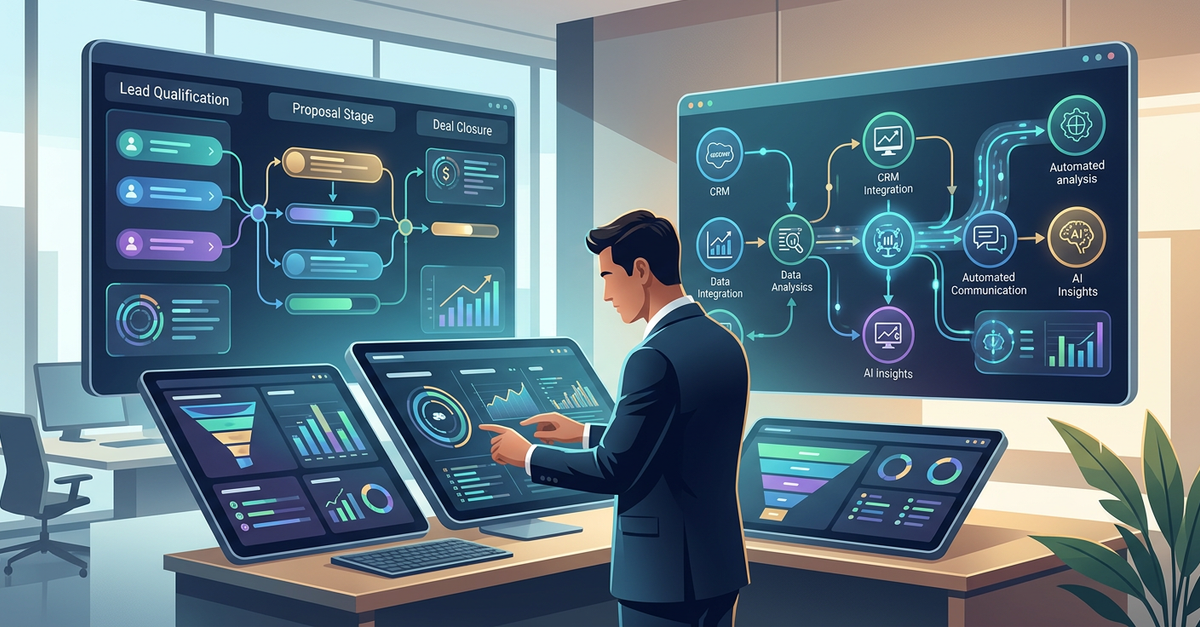 Automação de pipeline de vendas B2B com tecnologia e IA