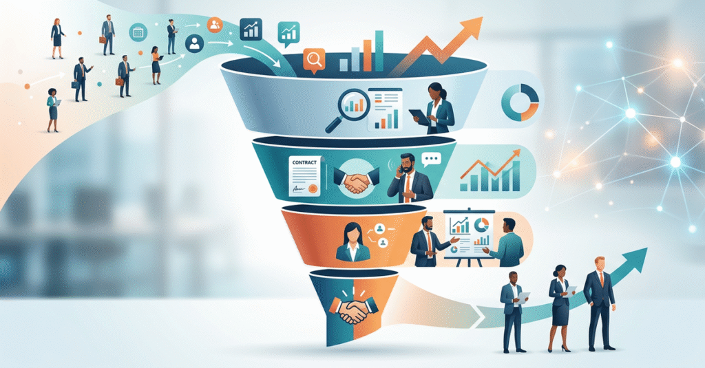 Processo de qualificação de leads B2B em funil de vendas