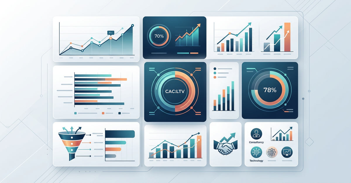 Análise de métricas de vendas B2B para professional services