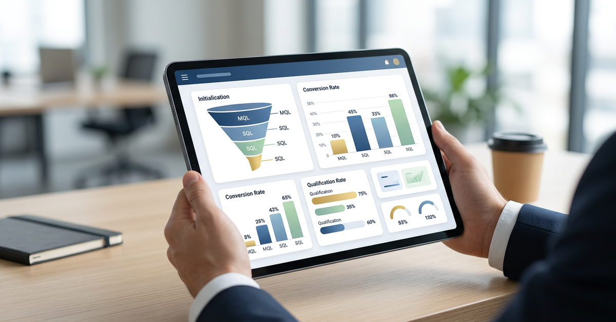 Dashboard de métricas de qualificação de leads B2B