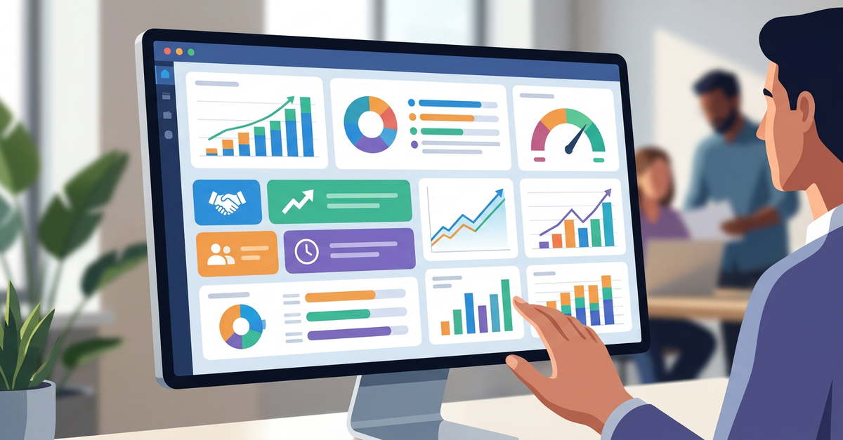 Dashboard de CRM B2B mostrando resultados após implementação completa