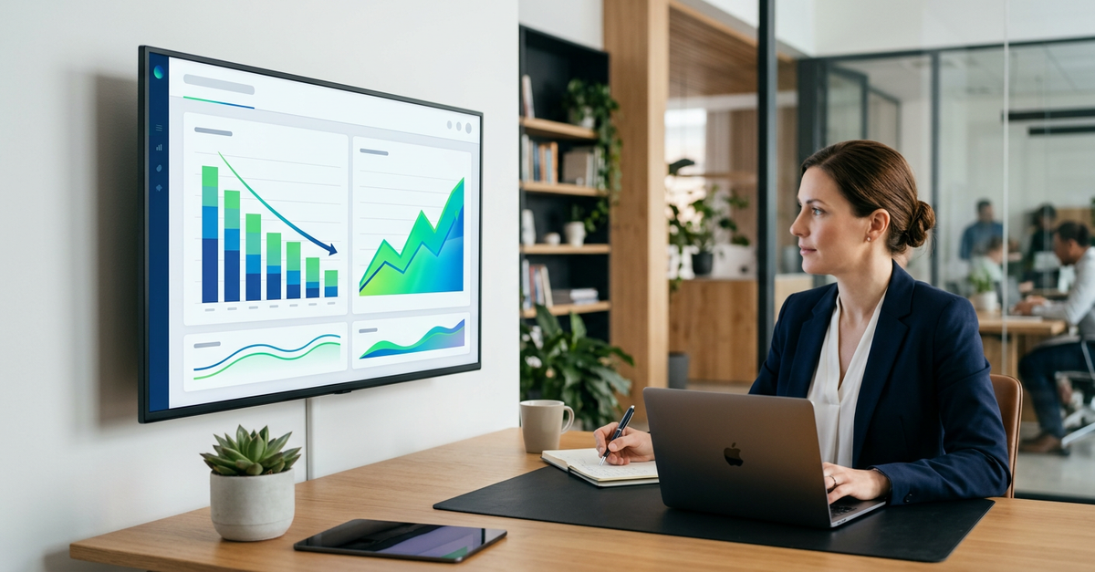 Dashboard financeiro mostrando cálculo de CAC B2B