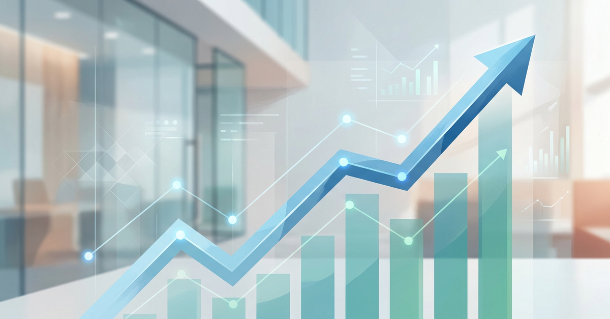 Gráfico de crescimento e ROI em marketing digital B2B