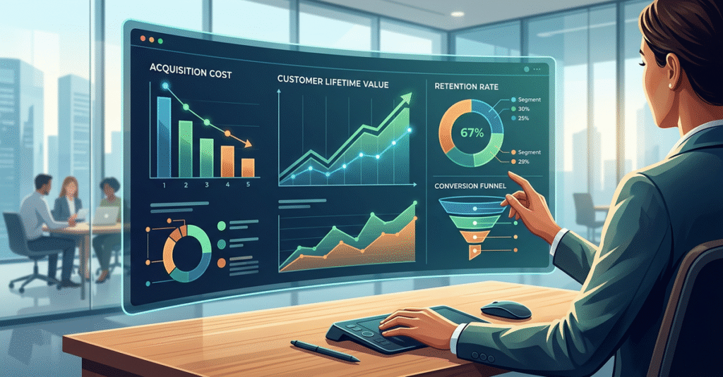 Análise de métricas CAC e LTV para empresas de serviços profissionais