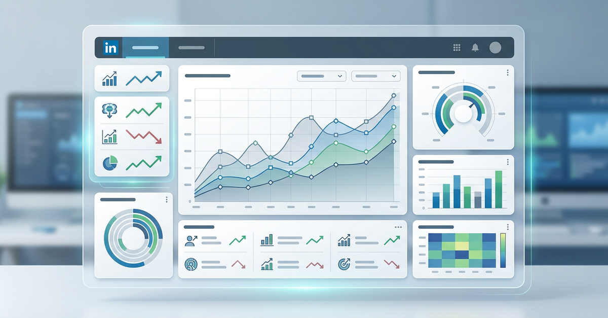 Dashboard de métricas de LinkedIn Ads para análise de performance B2B