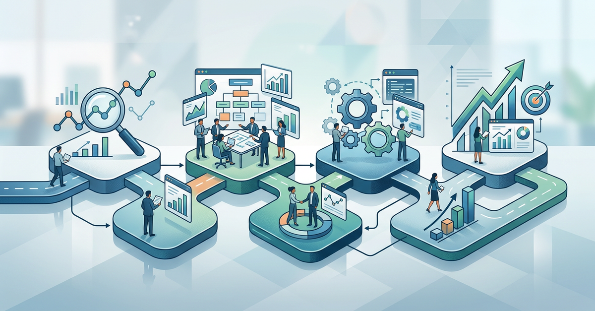 Roadmap de implementação de processo comercial B2B estruturado