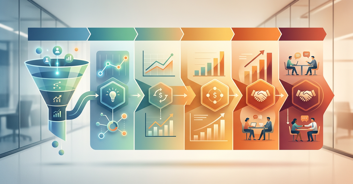 Processo estruturado de vendas B2B com métricas e resultados