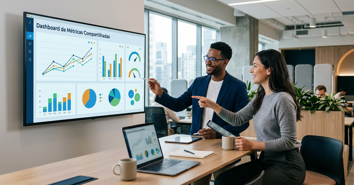 Dashboard de métricas compartilhadas entre marketing e vendas