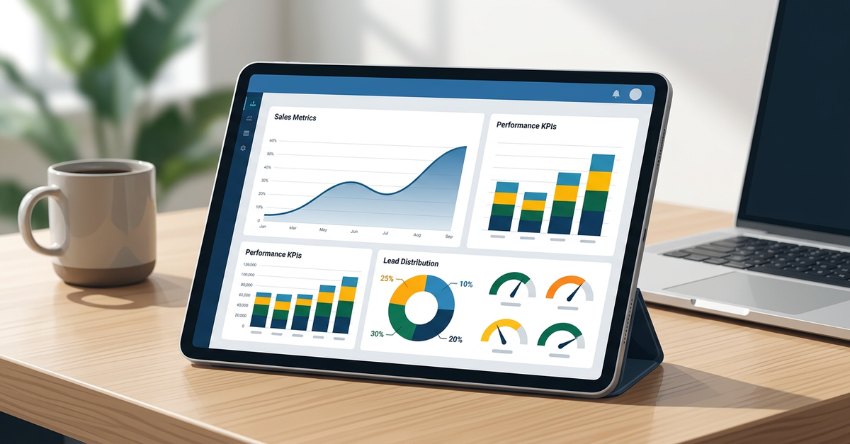 Dashboard CRM mostrando resultados de vendas em empresa tradicional