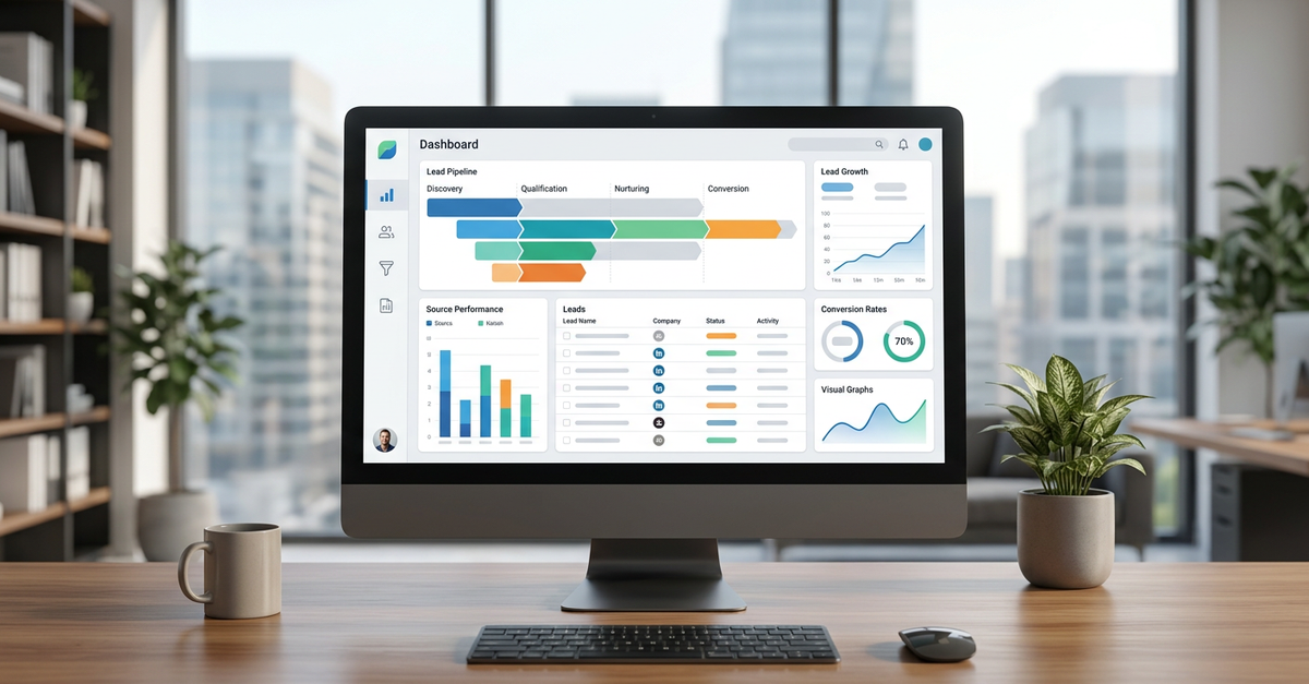 Dashboard CRM para gestão de leads B2B