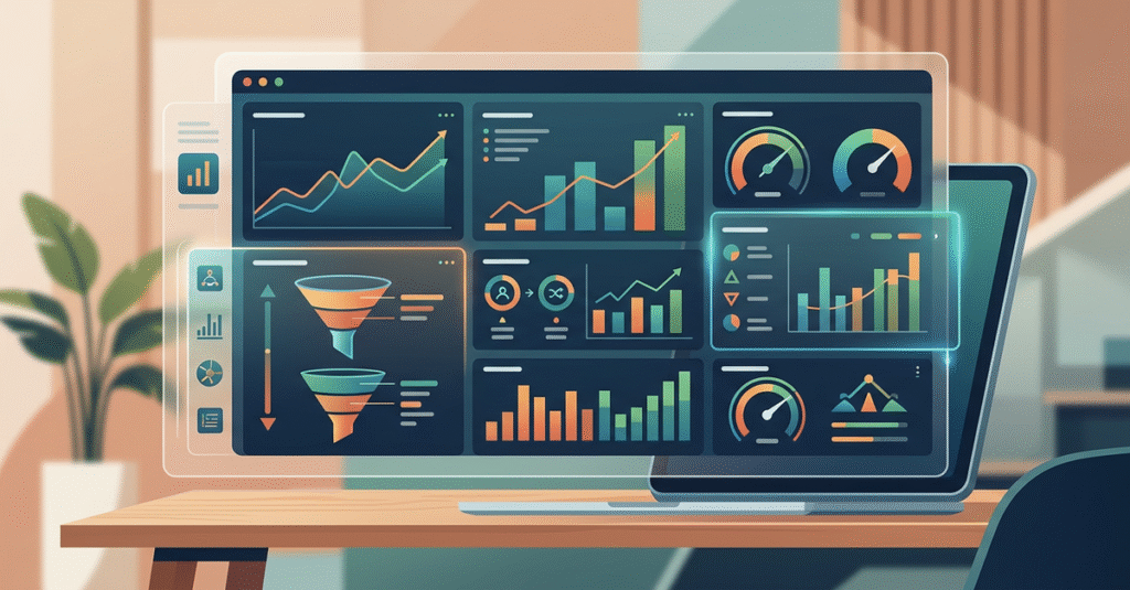 Dashboard de vendas previsíveis mostrando métricas e indicadores de performance