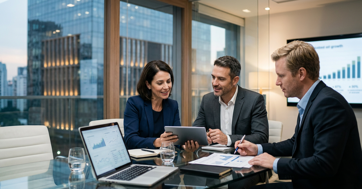 Reunião comercial B2B resultado de processo estruturado