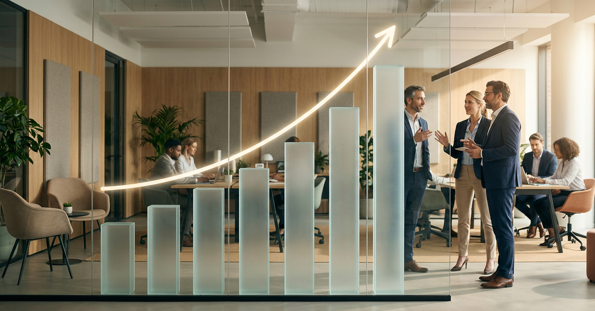 Gráficos de análise de ticket médio em vendas B2B