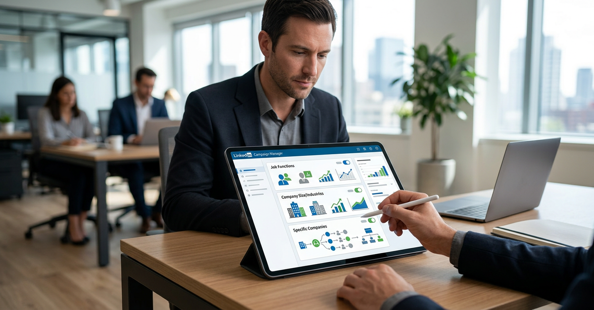 Configuração de segmentação no LinkedIn Ads para empresas B2B