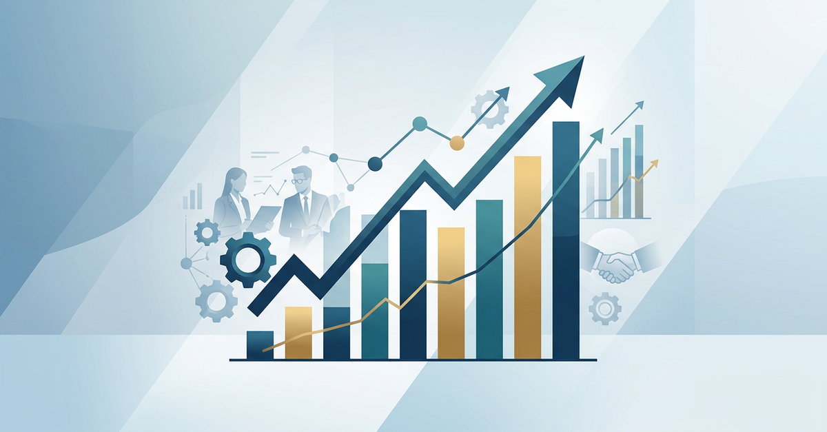 Gráfico de crescimento de vendas B2B