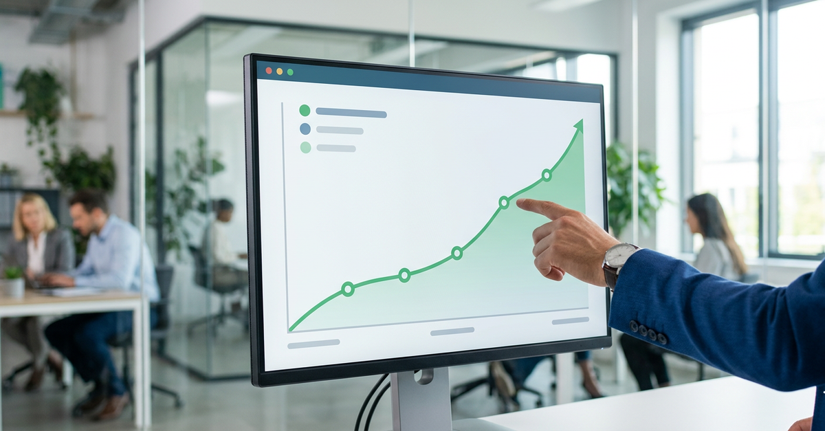 Gráfico de crescimento de ROI com LinkedIn Ads