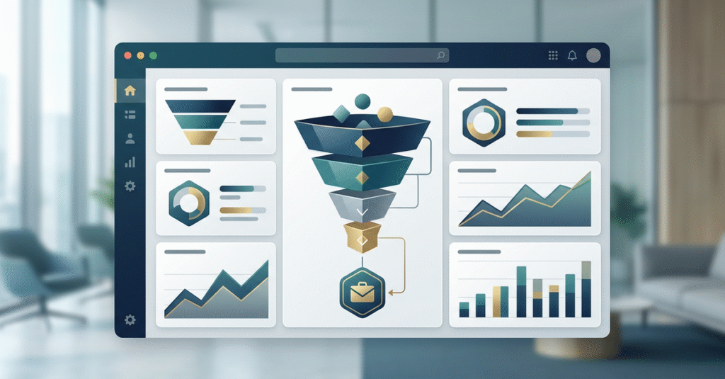 Processo comercial estruturado com etapas bem definidas para empresas B2B