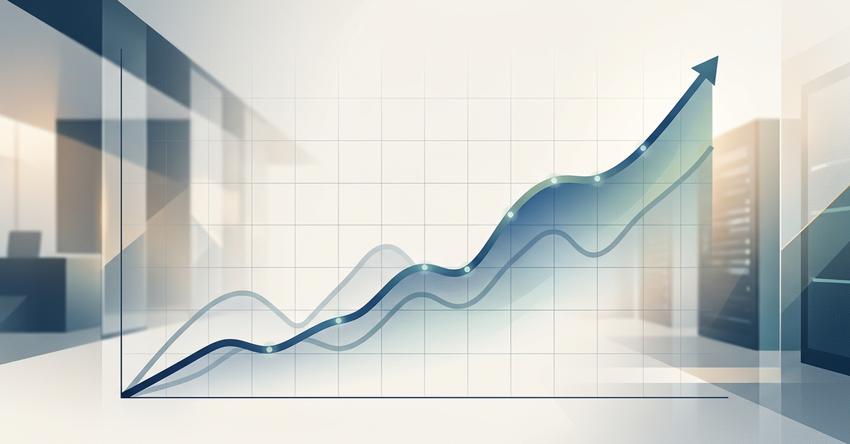 Gráfico de crescimento e escalabilidade de vendas B2B
