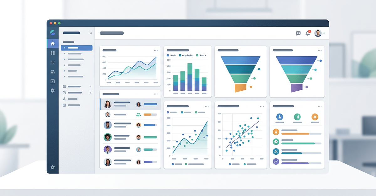 Dashboard de qualificação de leads B2B com métricas e KPIs